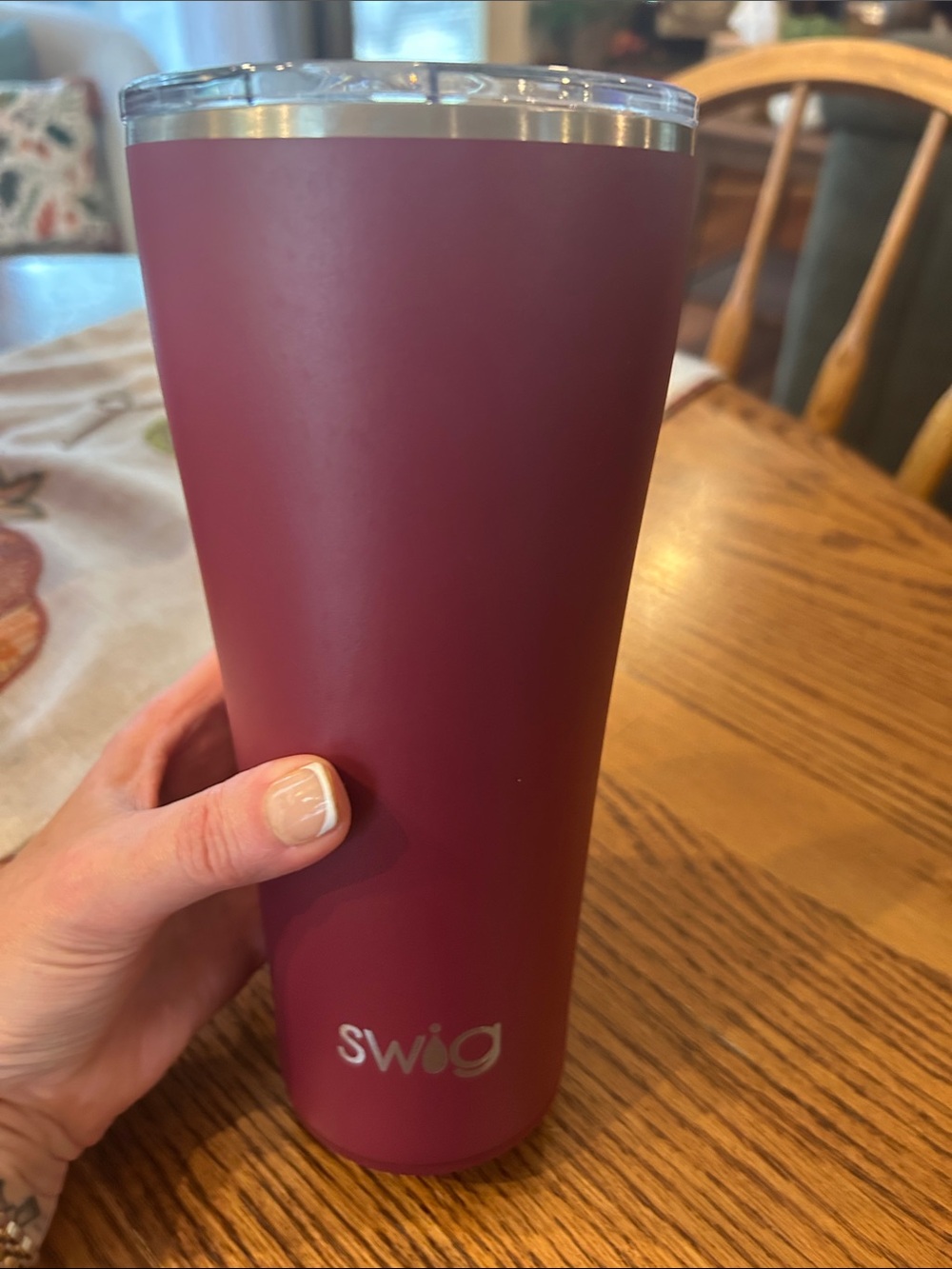 Maroon Insulated Travel Tumbler - Vacuum Stainless Steel Swig 32 oz